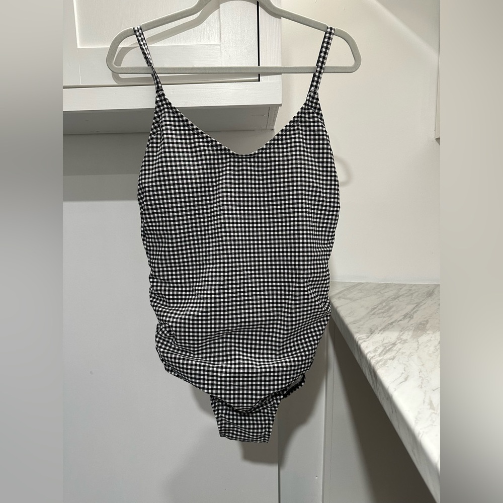 Black & White Gingham One-Piece Swimsuit - Classic Women Swim